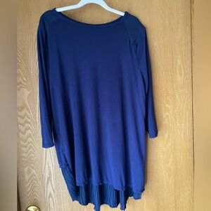 Lane Bryant 14/16 1x Blue Mixed Fabric Top